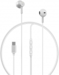 Devia laidinės ausinės Smart M2 Digital Metal USB-C sidabro spalvos