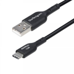&bdquo;StarTech&ldquo; 1 m USB-A į USB-C kabelė, juoda/laidas, USB 2.0 duomenų perdavimas