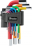&Scaron;e&scaron;iakampių raktų rinkinys Bradas HX 1,5-10 mm, multicolour / short, 9 vnt.