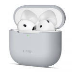 Tech-Protect Silicone dėklas skirtas Apple AirPods 4 - pilkos spalvos