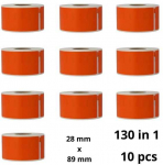 Dymo 99010 S0722370 Oranžinis etiketės ritinys Dore analoginė komplektas 10 vienetų