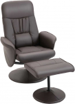 Fotelis HOMCOM 2-Piece Armchair Set, Armchair with Footstool, Recliner with Footstool, Height Adjustable, Reclining Backrest, Brown