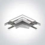 Įleidžiamo magnetinių sistemų bėgelio MIDI kampinis sujungimas, baltas, 42012BRB/W