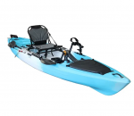 Vienvietė minama žvejybinė baidarė AMBER KOI 13.5, PROP pedal, 414 x 87 x 38 cm, Juodas Cyan, HDPE