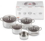Virtuvės Indai - Le Creuset 3-Ply Plus 5 dalių Nerūdijančio Plieno Puodų Rinkinys
