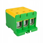 Elektro Plast 48.3152 3 polių paskirstymo-&scaron;akos blokas AL/CU 3x150mm2 žalias plok&scaron;čias montavimas ir TH bėgelis WLZ35/3x150/su 48.3152