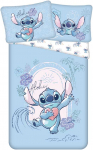 Patalynė bawełniana 140x200 Lilo i Stitch Wave mėlyna poszewka 70x90 JF24