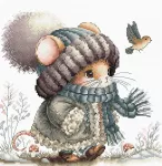 Ava Stitch Siuvinėjimo kryželiu rinkinys &bdquo;Rudeninė pasaka: pelytė&ldquo; 21&times;20 cm