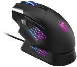 Pelė MSI S12-4301370-CLA, de&scaron;inei rankai, Optinė, RF belaidė + Bluetooth + USB Type-A, 26000 DPI, 1 ms, Juodas