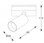 9W LED &scaron;viestuvas SPOT į magnetines sistemas INSIGHT, juodas, 3000K