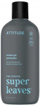 Attitude Men&acute;s du&scaron;o želė Super Leaves Eucalyptus & Sage (Du&scaron;o želė) 415 ml 415ml vonios ir du&scaron;o priemonė