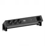 Bachmann DESK2 3xCEE7/3, 1xUSB C/C 100 W, 1xCM, ilgis 0,2 m, RAL9005