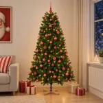 Dirbtinė kalėdinė eglutė su rutuliuku 210 cm 300 LED