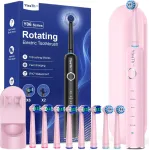 YTEATH PRO elektrinis rotacinis dantų &scaron;epetėlis su 8 galvutėmis, IPX7, Y06W
