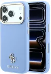 Dėklas Guess Saffiano Small 4G & Classic Logo MagSafe do iPhone 18 Pro / 17 Pro &scaron;viesiai mėlyna