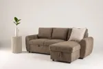 Venture Design sofa-lova Teo, kairiąja gulimąja dalimi, ruda