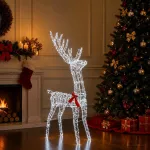 3D Kalėdų elnias LOVIISA 300 LED &Scaron;alta balta 70 x 26 x 128 cm
