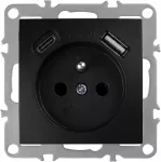 Toolight Viengubas Lizdas Su Įžeminimu + Usb-a Usb-c Oste Jnh004-g Juodas