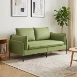 Dvita&scaron;kė sofa 2 vietos &Scaron;viesiai žalia 188 x 81 x 89 cm Aksomas