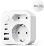grestar kelioninis ki&scaron;tukų adapteris į A tipą su 2 USB-A, 2 USB-C, 2500 W B0FHJ4VYMW