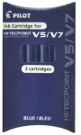 Pilot Pen Pilot 2218003, Mėlyna, Mėlyna, Ritininis ra&scaron;iklis, Hi-Tecpoint V5, Hi-Tecpoint V7, 3 vnt., 8 g