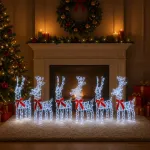 Kalėdų elnias 6 vnt. 360 LED &Scaron;alta balta 33 x 12 x 55 cm