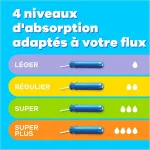 Tampax Compak Super Plus tamponai su aplikatoriumi, 22 individualios pakuotės, gausiai kraujuojant, be kvapiklių ir dažiklių, patikrinta ginekologų kontrolėje, apsauga ir komfortas menstruacijų metu