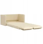 Fotelis Grindų sofa-lova 2-in-1, kreminė, 112x174x55 cm, audinys