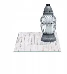 Stiklinis padėkliukas žvakėms 30x30cm Dechy 115f