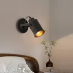 Pramoninis sieninis &scaron;viestuvas su E27 lizdu, juodas, reguliuojamas
