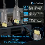 Sonero 15m Hdmi 2.0b &scaron;viesolaidinis kabelis, 4k Uhd, 18gbps