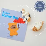 Katės formos magnetukai &scaron;aldytuvui, 6 gulintys katės formos magnetukai &scaron;aldytuvui, mini kawaii dekoratyviniai magnetukai virtuvei su stipriais magnetais, linksmi/mieli kačiuko magnetukai &scaron;aldytuvui