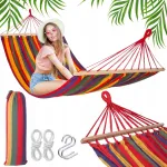 Bluegarden Dvivietis sodo hamakas su skersiniu, didelis Xxl 200x150cm, turistinis, 200kg