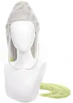 Anime cosplay perukai moterims Helovino kostiumų vakarėliui su sidabro baltumo gradientu, sintetinio pluo&scaron;to plaukai su peruko kepuraite