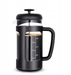 Virdulys French press kavos virimo aparatas 1000 ml su borosilikatinio stiklo juodu korpusu