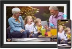 Skaitmeninis nuotraukų rėmelis su 32 gb, 10.1 colio wifi hd ips jutikliniu ekranu, nuotraukų ar vaizdo įra&scaron;ų siuntimas per programėlę arba el. pa&scaron;tu, usb atmintinės / sd kortelės palaikymas atminties i&scaron;plėtimui, automatinis pasukimas