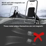 Rouclo 4 metalinių plok&scaron;telių rinkinys su lipniu 3m sluoksniu magnetiniam automobilio telefono laikikliui, labai plonos metalinės plok&scaron;telės telefonui ir plan&scaron;etiniam kompiuteriui, stačiakampės, juodos