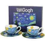 Dvi "žvaigždžių nakties" "van Gogh" espreso puodeliai su lėk&scaron;tutėmis