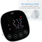 Oro kokybės ir anglies dioksido (CO2) jutiklis PNI SafeHouse HS291 su &bdquo;Wi-Fi&ldquo;, valdymas per &bdquo;Tuya Smart&ldquo; programėlę, CO2 stebėjimas, temperatūros, drėgmės, datos ir laiko rodymas, nustatymų meniu, atsarginė baterija, garsinis ir vaizdinis signalas