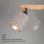 Briloner lubų &scaron;viestuvas su žvaigždėtu dangumi, pasukamas, medžiaginis gaubtas, lubų &scaron;viestuvas, lempa, miegamojo lempa, virtuvės lempa, lubų &scaron;viestuvas, 65 x 13 x 15,5 cm, taupe