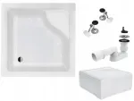 Besco Gilus du&scaron;o padėklas Igor 90x90 su apdaila + sifonas, kojelės