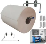 Parpyon&reg; naujas industrialinio stiliaus tualetinio popieriaus laikiklis vonios kambariui, džiovyklė, idealiai tinka virtuvei, garažui, sporto salei, skirtas ritininio popieriaus vienkartiniams rank&scaron;luosčiams (mod.4)