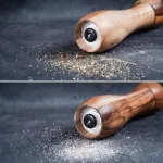Pipirų malūnėlis su keramikiniu malimo mechanizmu, akacijos mediena