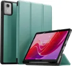 Xlttong dėklas, skirtas Lenovo Tab M11 11 colių 2024, palaiko automatinį pažadinimą/užmigdymą, trigubas stovas su ra&scaron;iklio laikikliu, itin plonas dirbtinės odos i&scaron;manusis dėklas (žalias)