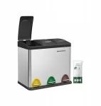 Songmics Rū&scaron;iavimo atliekų konteineris Sort, 24 l (3x8 l), plieno