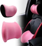 Odiwen Ergonomi&scaron;kas galvos atlo&scaron;as ir juosmens pagalvėlė, atminties putų juosmens atrama automobiliui, ergonomi&scaron;ka juosmens pagalvėlė automobiliui, juosmens pagalvėlė automobiliui, skirta biuro kėdėms, automobilinėms sėdynėms (rožinė)