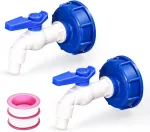 Universalus ibc konteinerio ventilio adapteris su 1/2 colio čiaupu eu stambiam sriegiui, plastikinis vandens žarnos i&scaron;vadas, nepralaidus ir patvarus sodui ir pramonei (2 colių stambūs sriegiai į 1/2 colio)