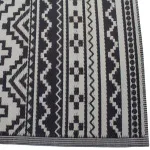 Lauko/vidaus kilimas, tinkantis terasoms ir balkonams 160x220 cm, juodas/baltas