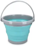 Navaris sulankstomas kibiras - 5 litrai - silikoninis kibiras valymui, stovyklavimui, žvejybai, virtuvei - 5 litrų buitinis kibiras tamsiai pilkos, benzino spalvos, 5l