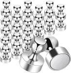 Cnmtcco 26 stiprių magnetų rinkinys, 12 x 16 mm, skirtas magnetinei lentai, mini neodimio magnetai, maži, skirti &scaron;aldytuvui, baltajai lentai, atvirukams, biurui, nuotraukoms